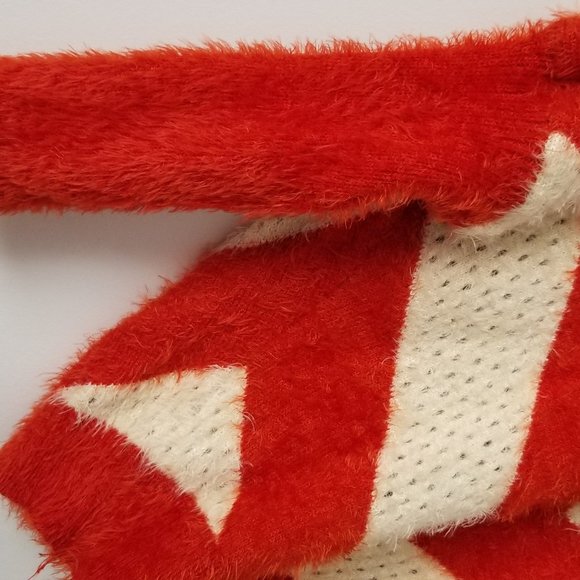 Groovy Orange/Red & White Stripped Sweater - Picture 4 of 4